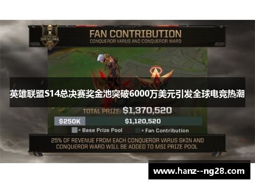 英雄联盟S14总决赛奖金池突破6000万美元引发全球电竞热潮